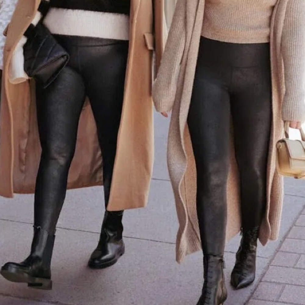 Knix Sculpting Metallic Leather Leggings